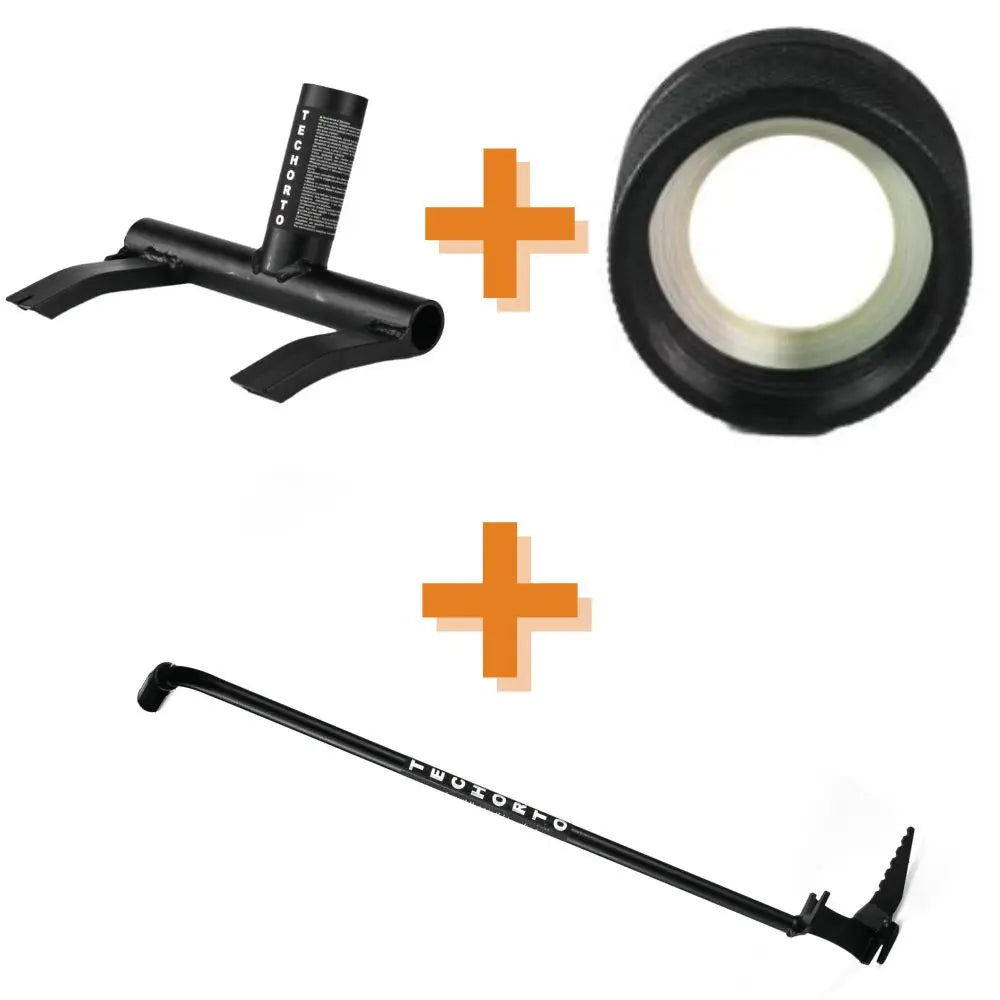 Kit Esclusivo TechOrto: Piantacanne, Sbancalatore e Raccordo con riduzione speciale per filetti non standard. Massima versatilità professionale.