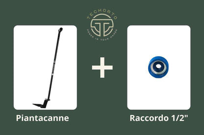 Kit Ortolano TechOrto con Piantacanne e Raccordo 1/2" blu