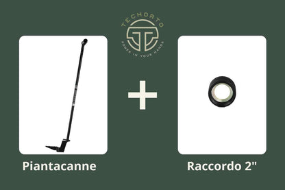 Kit Ortolano TechOrto con Piantacanne e Raccordo 2" nero