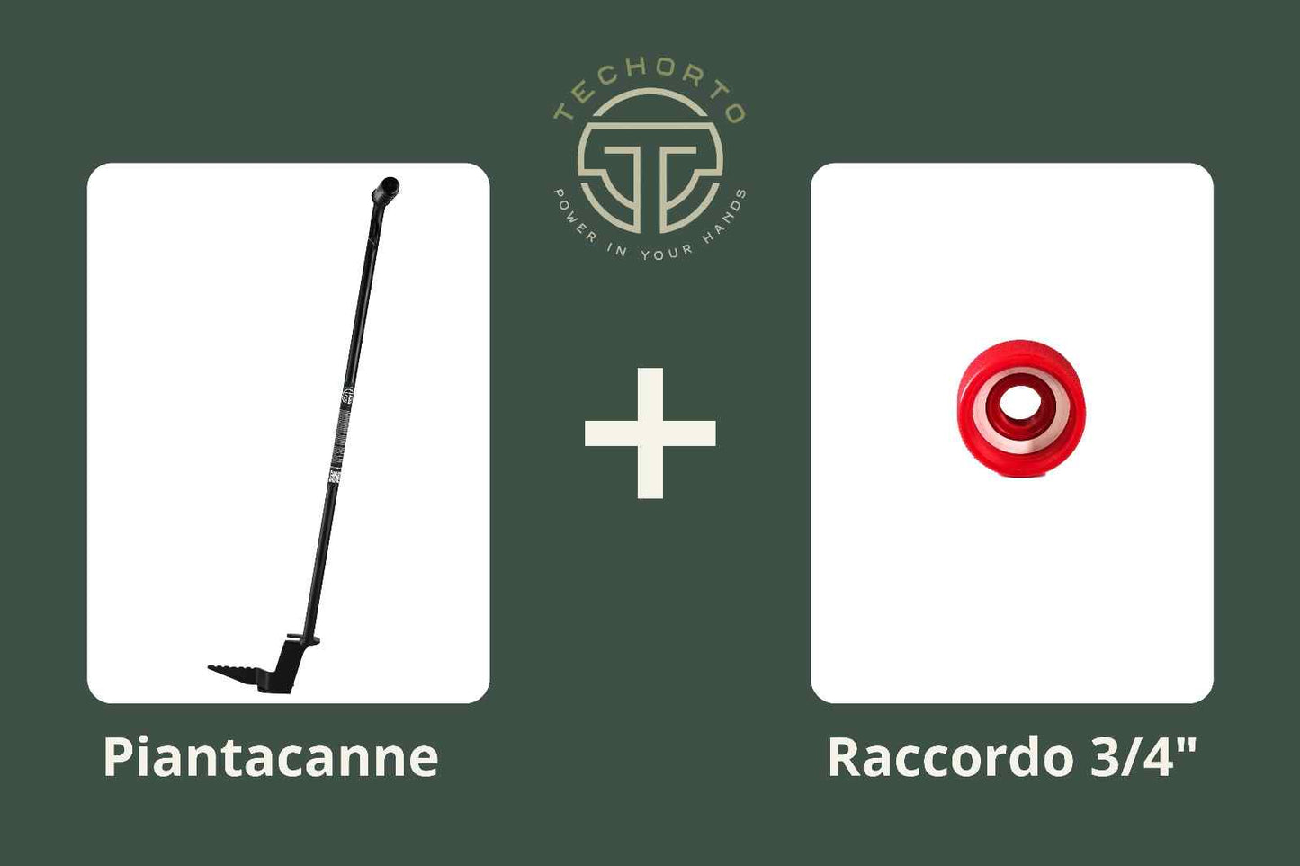 Kit Ortolano TechOrto con Piantacanne e Raccordo 3/4" rosso