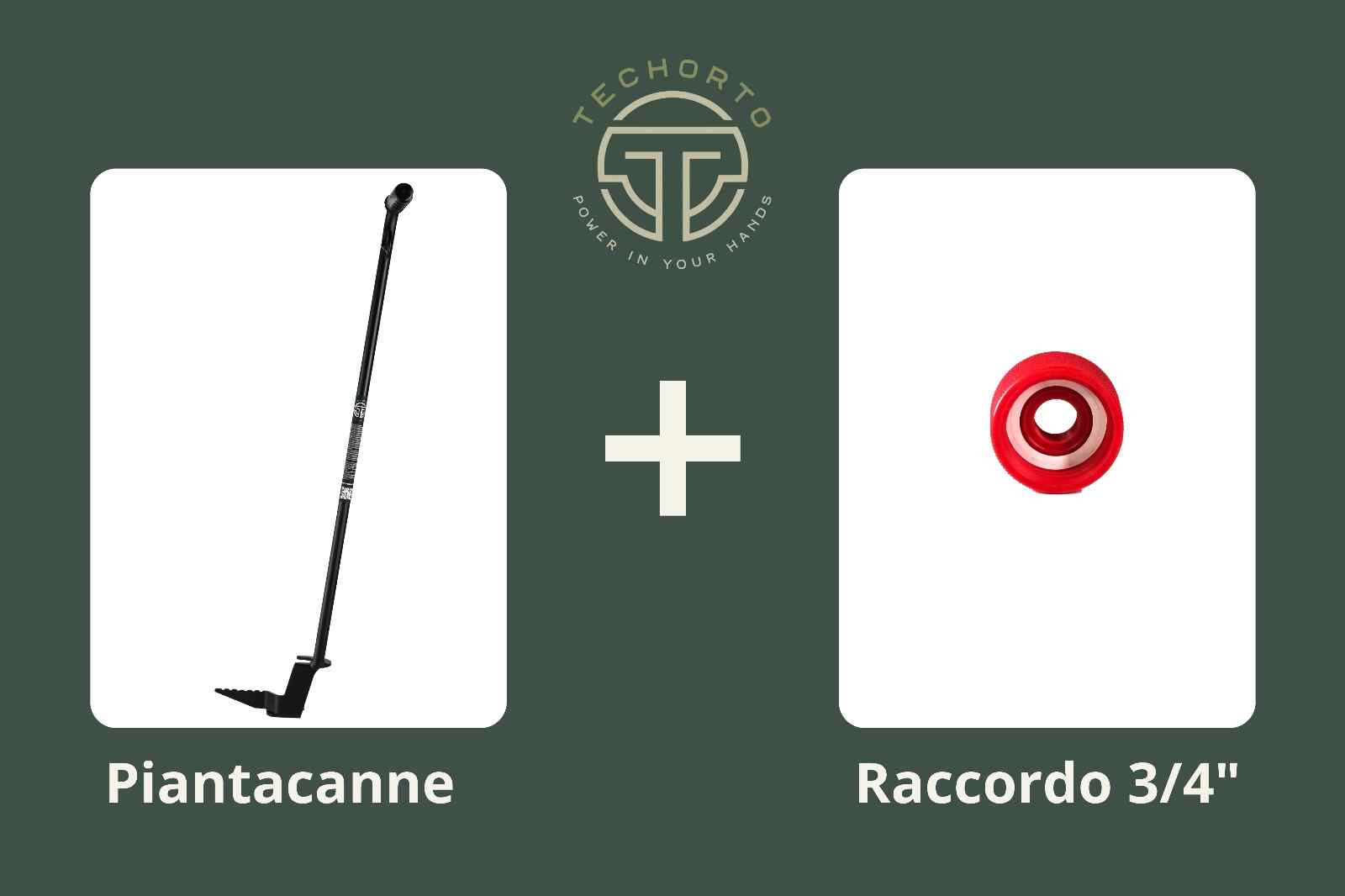 Kit Ortolano TechOrto con Piantacanne e Raccordo 3/4" rosso