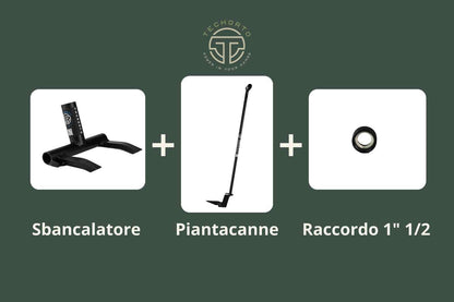Kit TechOrto Completo con Piantacanne, Sbancalatore e Raccordo 1" 1/2 nero