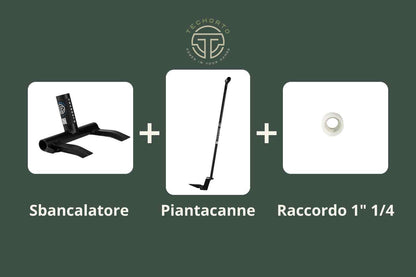 Kit TechOrto Completo con Piantacanne, Sbancalatore e Raccordo 1" 1/4 bianco