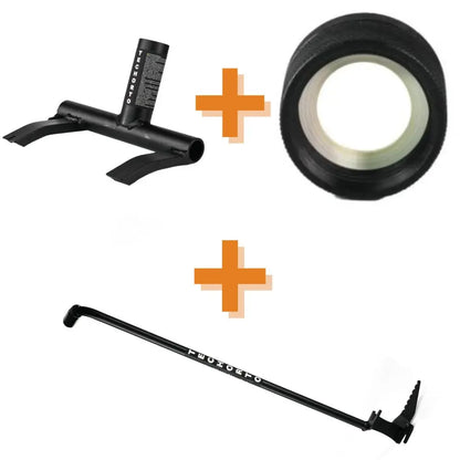 Kit Esclusivo TechOrto: Piantacanne, Sbancalatore e Raccordo con riduzione speciale per filetti non standard. Massima versatilità professionale.