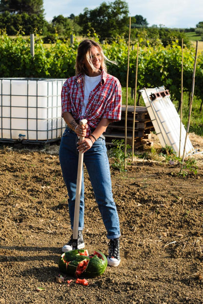 Dettaglio del logo o marchio Made in Italy sullo Sbancalatore TechOrto